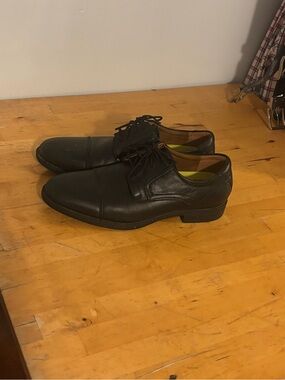 Men's Black Leather Lace-Up Dress Shoes
